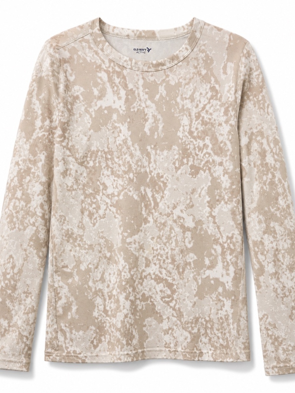 Old Navy Active CloudMotion Beige Camo Long Sleeve Top Size XL 14-16